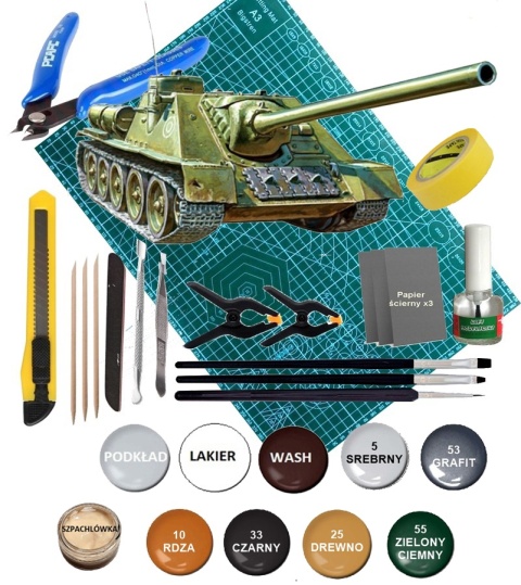 Model radzieckiego niszczyciela czołgów SU-100 Zvezda skala 1:72 5044