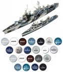 2 okręty amerykańskie U.S.S. Indianapolis U.S.S. Fletcher Pcific Warriors Revell skala 1:700