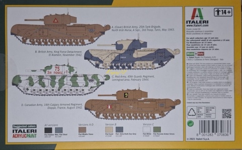 Model brytyjskiego czołgu Churchill Mk. II Italeri skala 1:72 7083
