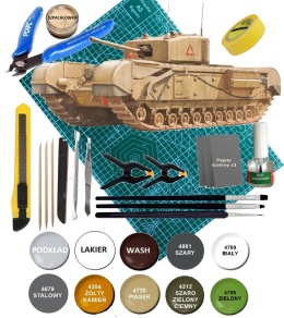 Model brytyjskiego czołgu Churchill Mk. II Italeri skala 1:72 7083