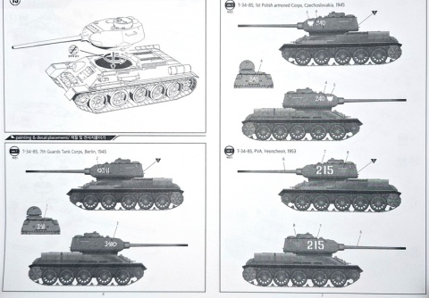 Model śedniego radzieckiego czołgu T-34-85 Academy skala 1:72 13421