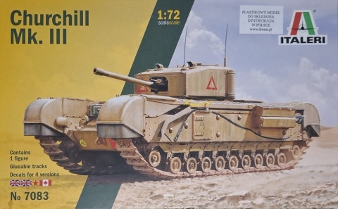 Model brytyjskiego czołgu Churchill Mk. II Italeri skala 1:72 7083