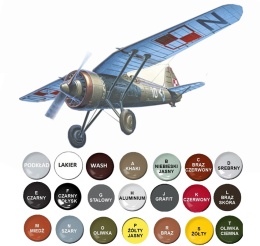 Model plastikowego samolotu do sklejania PZL P-11c z bombami Mirage skala 1:48