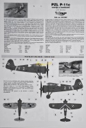 Model plastikowego samolotu do sklejania PZL P-11c z bombami Mirage skala 1:48