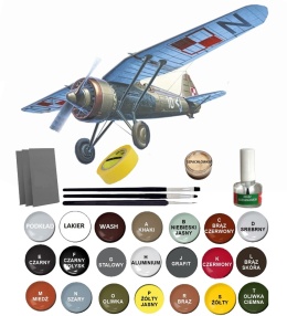 Model plastikowego samolotu do sklejania PZL P-11c z bombami Mirage skala 1:48