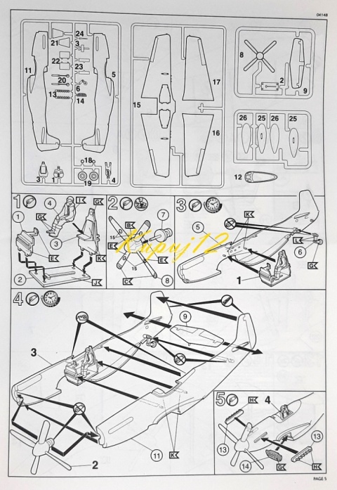 Model samolotu do sklejania P-51D Mustang Revell skala 1:72 04148
