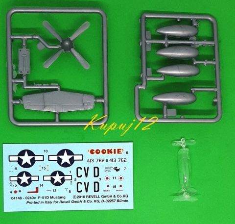 Model samolotu do sklejania P-51D Mustang Revell skala 1:72 04148