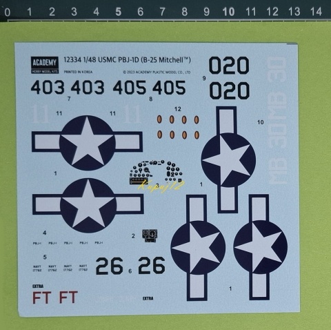 Model samolotu do sklejania USMC PBJ-1D B-25 Mitchell Academy Skala 1:48