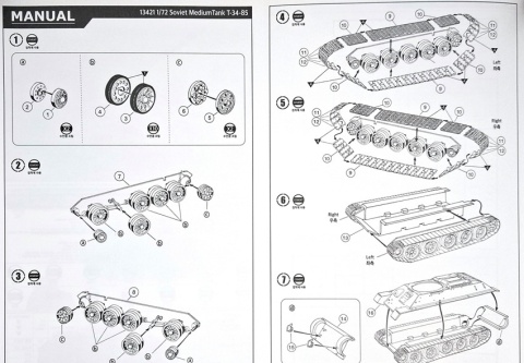 Model śedniego radzieckiego czołgu T-34-85 Academy skala 1:72 13421