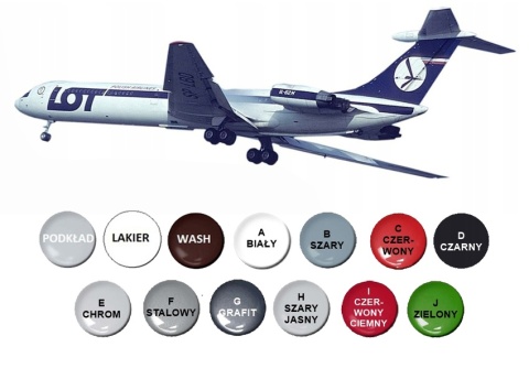 Ił-62M duży plastikowy model samolotu pasażerskiego PLL Lot Mistercraft skala 1:144