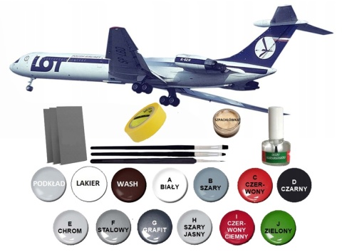 Ił-62M duży plastikowy model samolotu pasażerskiego PLL Lot Mistercraft skala 1:144