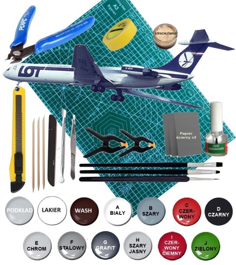 Ił-62M duży plastikowy model samolotu pasażerskiego PLL Lot Mistercraft skala 1:144