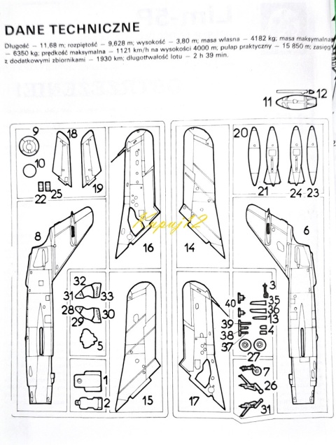 Model samolot Mig-17 Lim 5-P polskie malowanie Plastyk skala 1:72 S 029