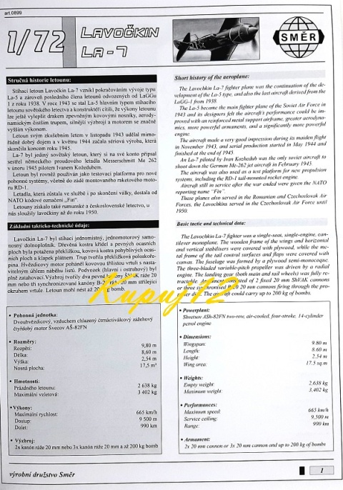 Model samolotu LAVOĆKIN LA-7 + podkład, lakier, wash, farby