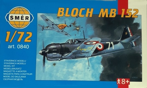 Model francuskiego samolotu myśliwskiego Bloch MB 152 Smer skala 1:72 0840