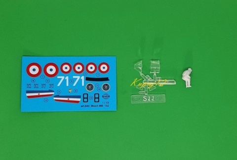 Model francuskiego samolotu myśliwskiego Bloch MB 152 Smer skala 1:72 0840