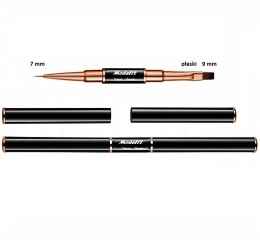 Model12 Pędzelek Dwustronny do Zdobień paznokci, Żelu, Akrylu okrągły 7mm, płaski 9mm