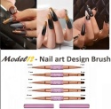 Model12 Pędzelek Dwustronny 5 sztuk do paznokci, Żelu, Akrylu , purpurowe