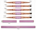 Model12 Pędzelek Dwustronny 5 sztuk do paznokci, Żelu, Akrylu , purpurowe