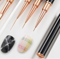 Pędzelek Dwustronny 5 sztuk do Stylizacji Zdobień paznokci, Żelu, Akrylu + stojak