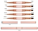 Model12 Pędzelek Dwustronny 5 sztuk do paznokci, Żelu, Akrylu , różowe