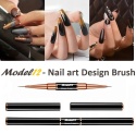 Model12 Pędzelek Dwustronny do Stylizacji Zdobień paznokci, Żelu, Akrylu czarny okrągły 7mm, okrągły 11mm