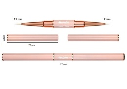 Pędzelek Dwustronny do Stylizacji Zdobień paznokci, Żelu, Akrylu różowy okrągły 7mm, okrągły 11mm