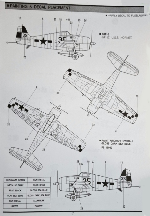 Plastikowy model samolotu USN Fighter F6F-3/5 Academy Skala 1:72 12481