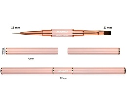 Dwustronny Pędzelek do paznokci Akrylu Żelu okrągły 11mm, płaski 11mm