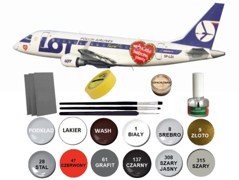 Embraer 170 PLL Lot Pasażerski samolot plastikowy model do sklejania samolotu Karaya skala 1:144 144-51