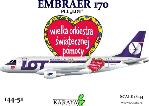 Embraer 170 PLL Lot Pasażerski samolot plastikowy model do sklejania samolotu Karaya skala 1:144 144-51