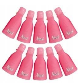 Klipsy do usuwania hybrydy, żelu, akrylu różowy 10 szt.