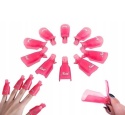 Klipsy do usuwania hybrydy, akrylu, żelu, różowe 10 szt.