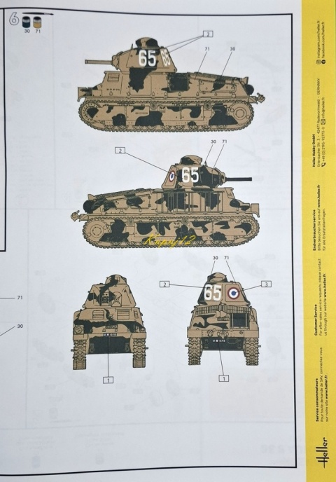 Model francuskiego czołgu Somua S 35 Heller skala 1:72