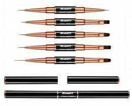 Model12 Pędzelek Dwustronny 5 sztuk do paznokci, Żelu, Akrylu , różowe + wzornik lakieru