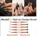 Model12 Pędzelek Dwustronny 5 sztuk do paznokci, Żelu, Akrylu , różowe + wzornik lakieru