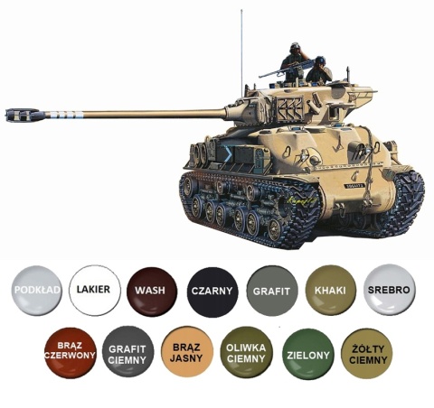 Plastikowy model czołgu M-51 Super Sherman Academy Skala 1:35 13254
