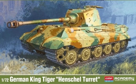 Plastikowy model nimieckiego czołgu King Tiger Henschel Turret Academy Skala 1:72