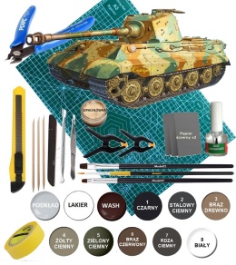 Plastikowy model nimieckiego czołgu King Tiger Henschel Turret Academy Skala 1:72