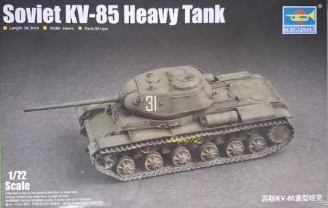Plastikowy model radzieckiego ciężkiego czołgu KV-85 Trumpter Skala 1:72 07127