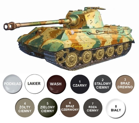 Plastikowy model nimieckiego czołgu King Tiger Henschel Turret Academy Skala 1:72