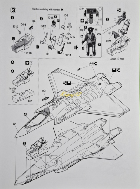 Plastikowy model samolotu F-35A Husarz Polskie Siły Zbrojne Hobby 2000 Skala 1:72 72084