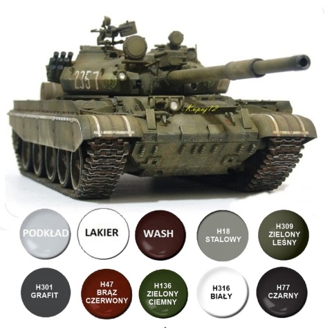 Plastikowy model radzieckiego czołgu T-62 BDD Mod 1984 Trumpter Skala 1:72