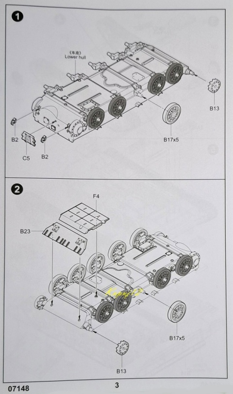 Plastikowy model radzieckiego czołgu T-62 BDD Mod 1984 Trumpter Skala 1:72