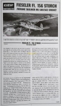 Plastikowy model samolotu Fieseler FI.156 Stroch Academy Skala 1:72