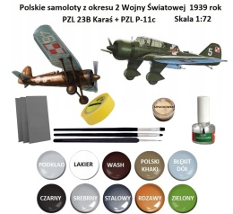 2 modele Polskich Samolotów z II Wojny światowej PZL 23B KARAŚ + P-11c