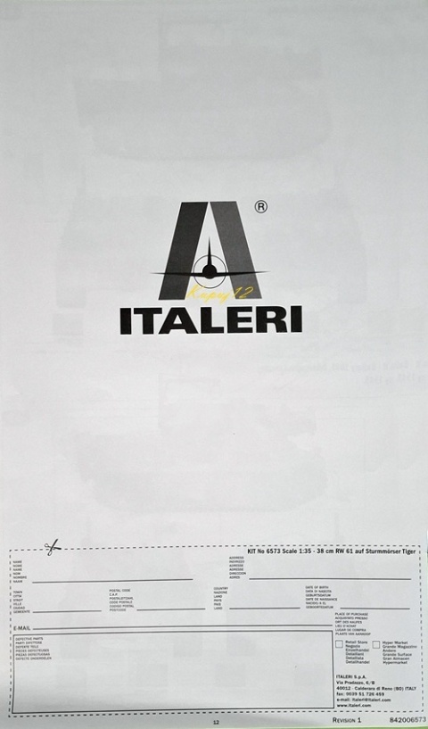 Czołg model Sturmmorser Tiger moździerz rakietowy 38cm Italeri Skala 1:35_6573