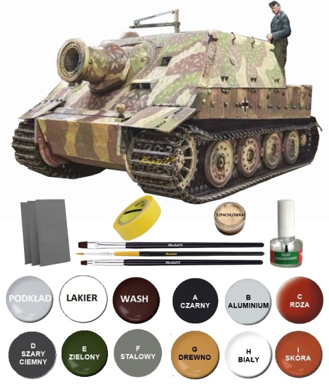 Czołg model Sturmmorser Tiger moździerz rakietowy 38cm Italeri Skala 1:35_6573