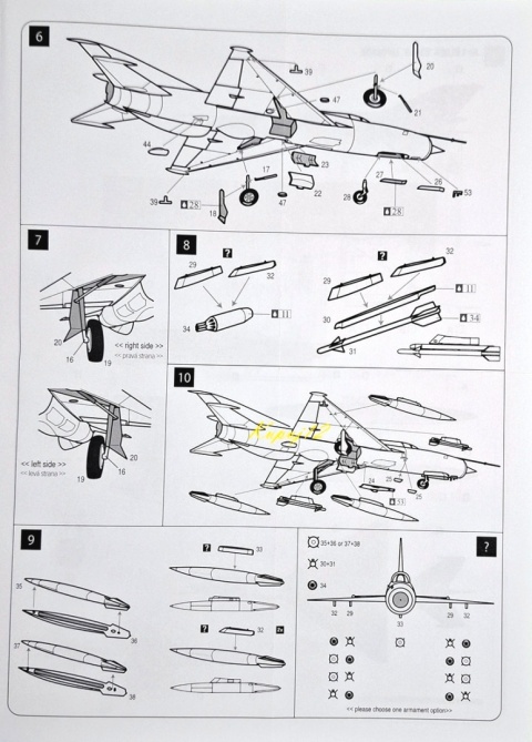 MODEL samolotu do sklejania Mig-21MF 5 wersji malowania Smer skala 1:72 0924