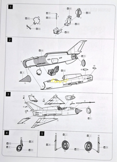 MODEL samolotu do sklejania Mig-21MF 5 wersji malowania Smer skala 1:72 0924